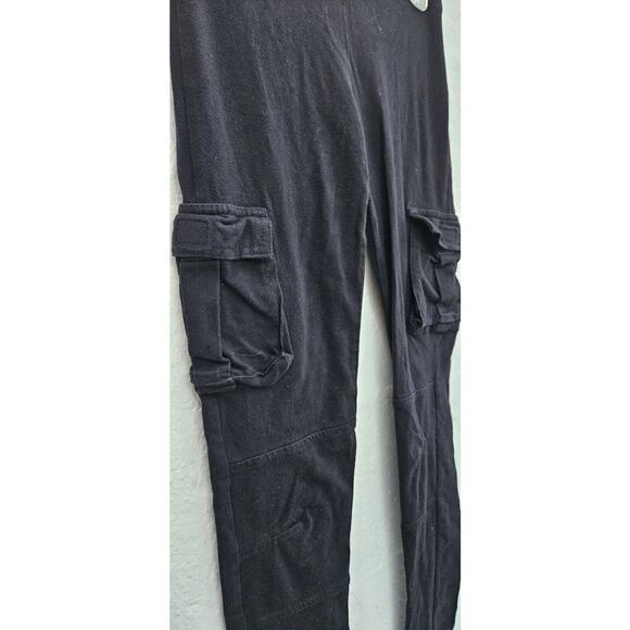 Ambiance Apparel Womens Leggings Small Black Cargo Pockets Pull On Cotton Stretc - Picture 3 of 9